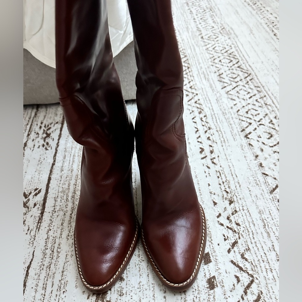 Zara leather heeled boots - Picture 4 of 12